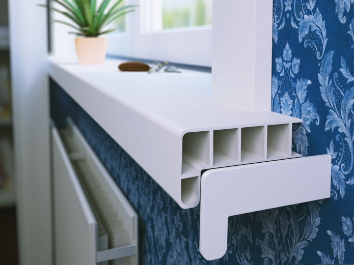 pvc vensterbank van binnenuit