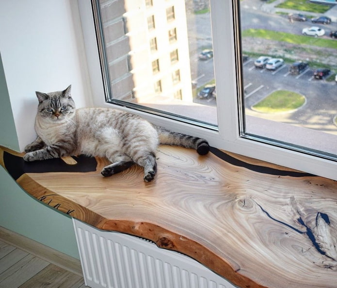 vensterbank met plaat