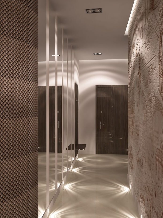 vloerverlichting in het interieur van de gang