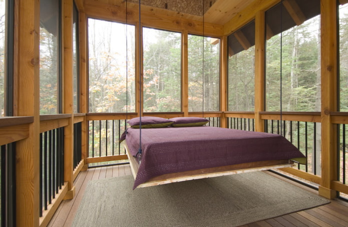 hangbed op de veranda