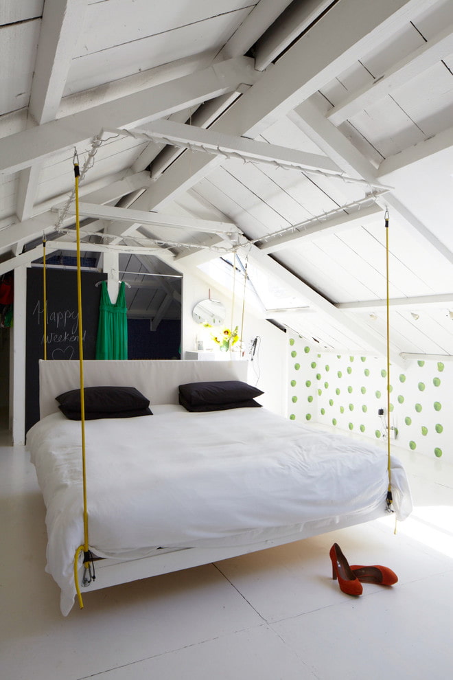rechthoekig hangbed in het interieur