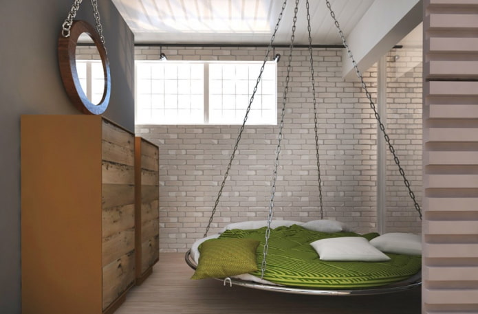 rond hangbed in het interieur