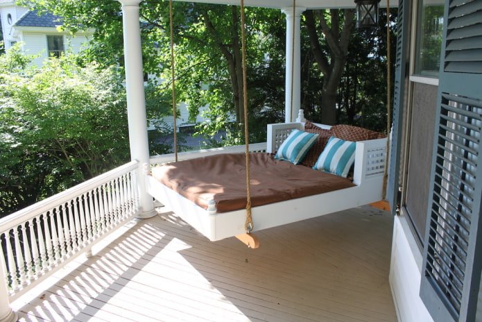 hangbed op de veranda