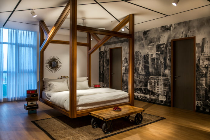 rechthoekig hangbed in het interieur