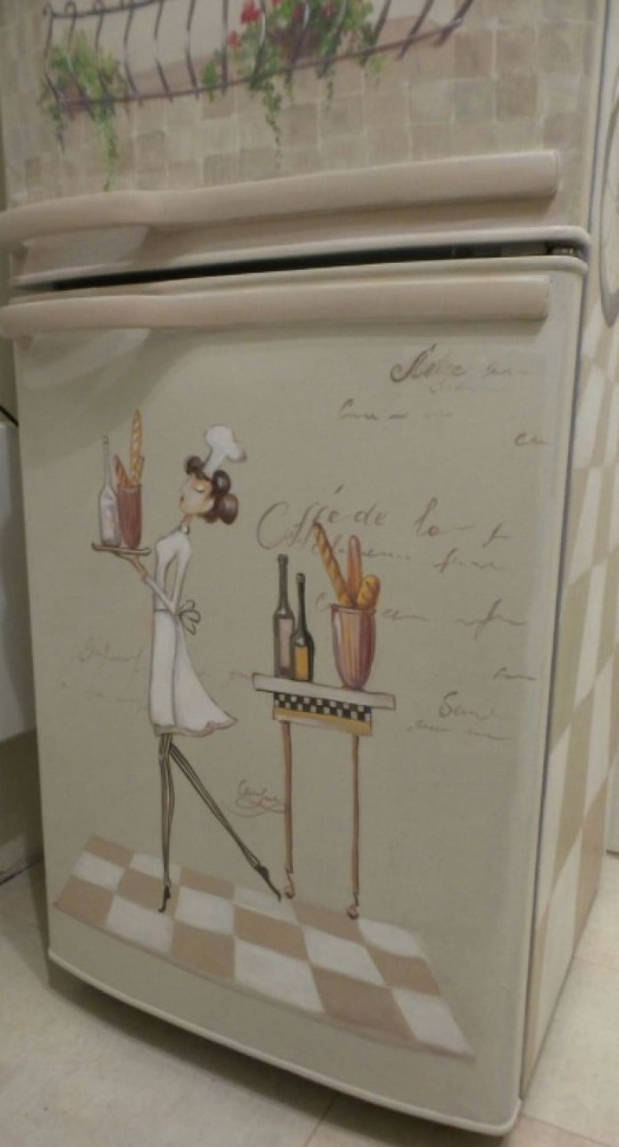 mooie koelkast decoupage