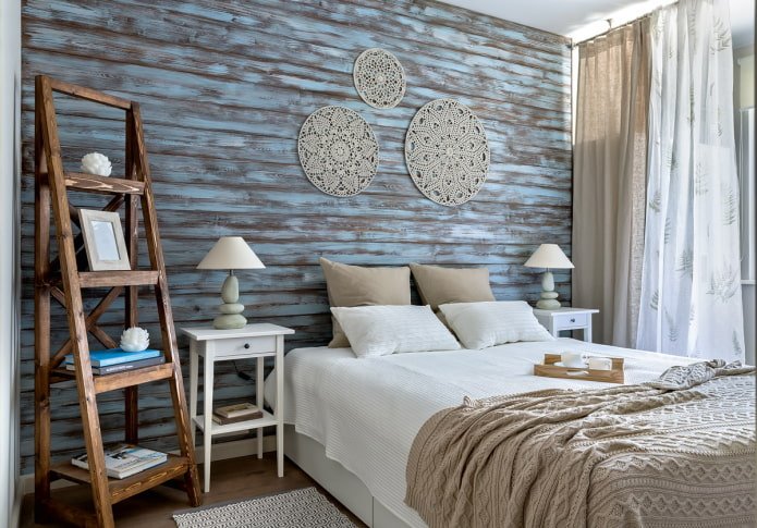 geglazuurde voering in het interieur van de slaapkamer