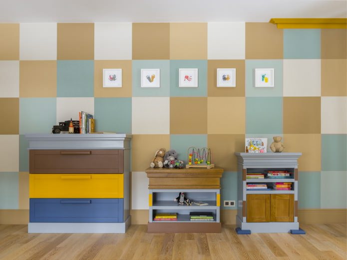 Muren schilderen met vierkanten