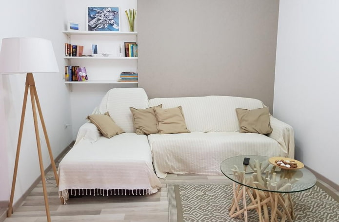 sprei voor een hoekbank in het interieur