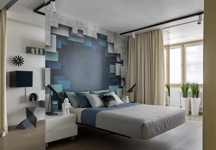 bed met sprei-overtrek in de slaapkamer