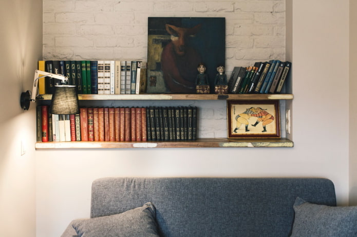 open wandplanken in het interieur