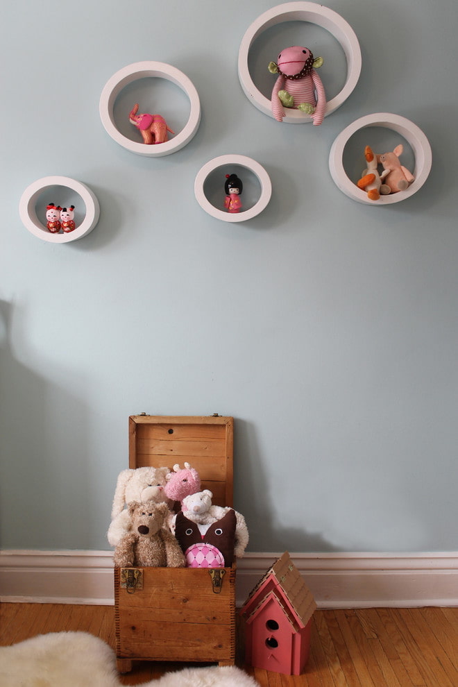 ronde wandplanken in het interieur