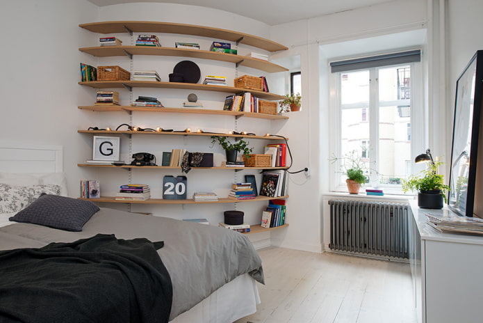 wandplanken in het interieur in Scandinavische stijl