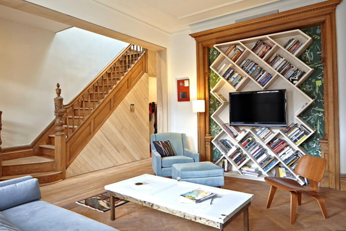 wandplanken in het interieur van de woonkamer