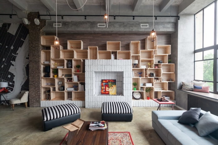 wandplanken ontwerp in het interieur