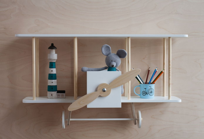 plankenontwerp in het interieur van een kinderkamer
