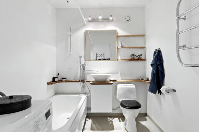 witte badkamer in Scandinavische stijl