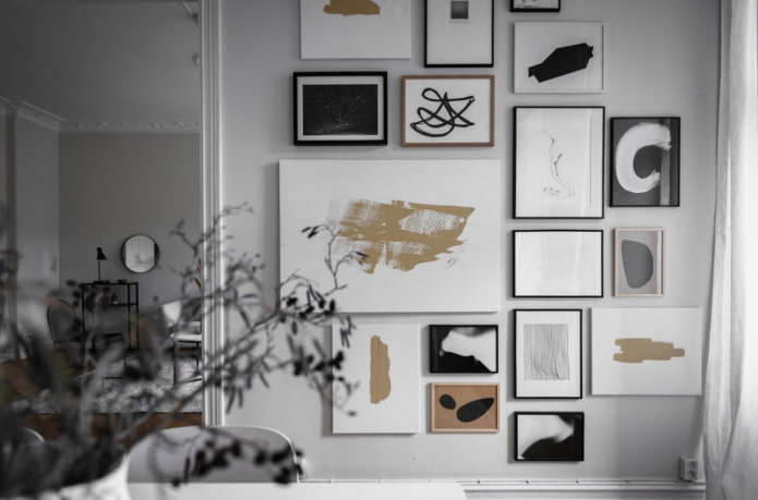 abstracte posters in het interieur