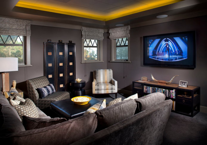 gipsplaatplafond met verlichting in de hal