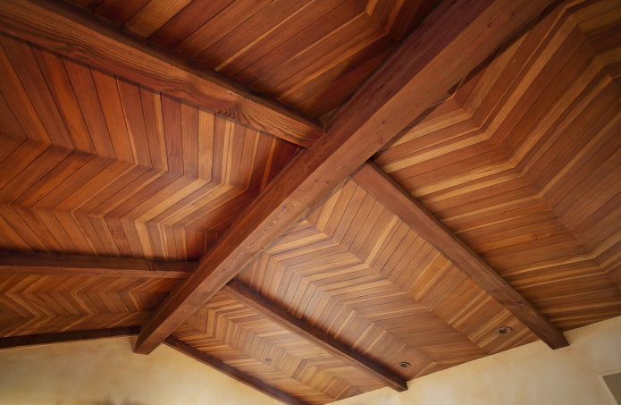 diamond-shaped ceiling paneling