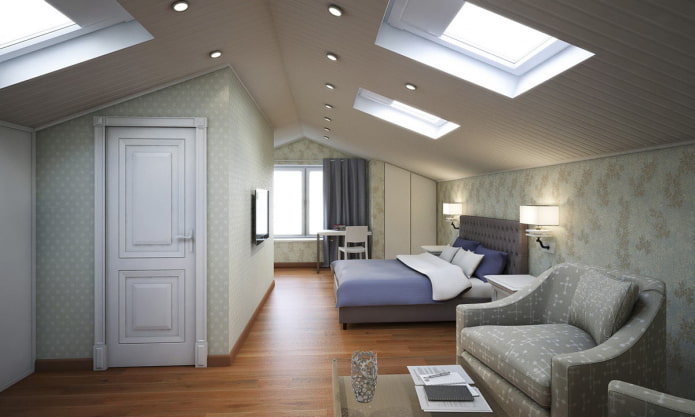 spots aan het plafond op zolder