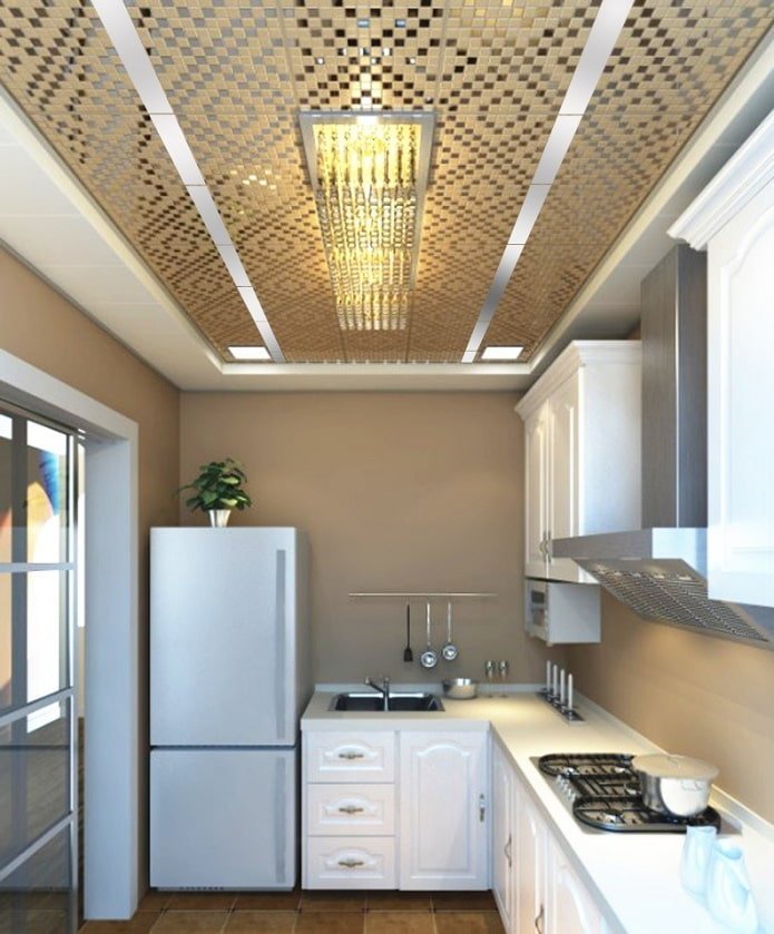 cassetteplafond in het keukeninterieur