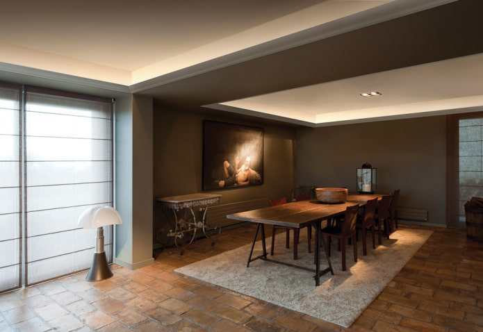 plafondstructuur met verborgen verlichting