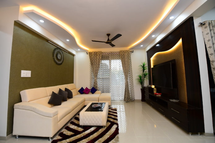 plafondstructuur met LED-achtergrondverlichting