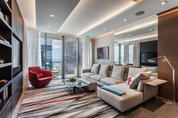 plafondstructuur met led-lampen