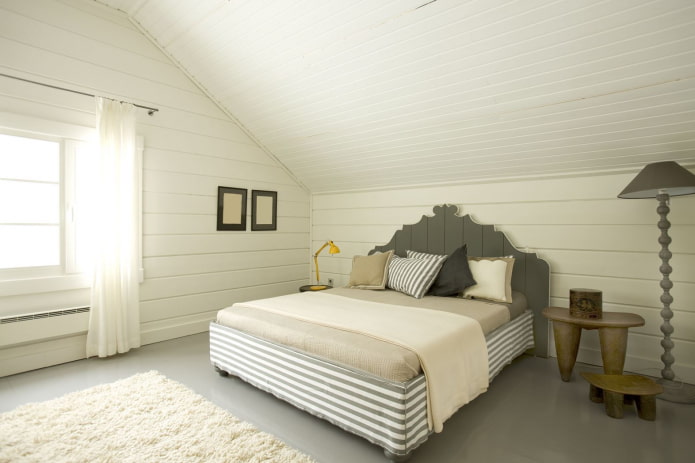 slaapkamerpaneel met witte clapboard