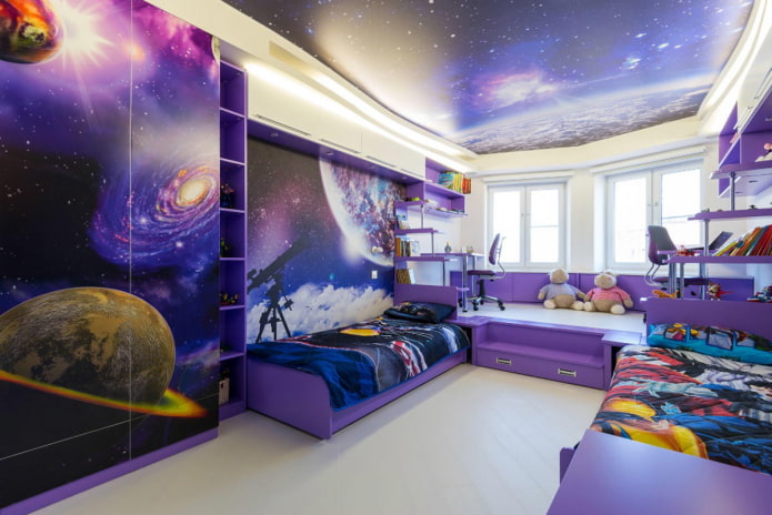 ruimte aan het plafond in de kinderkamer