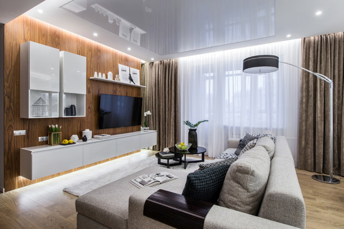 zwevend plafond in het interieur van de hal