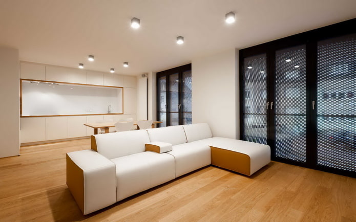 plafondspots in het interieur van de woonkamer