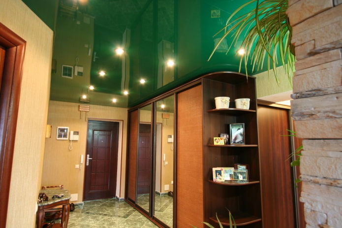 groen plafond in de hal