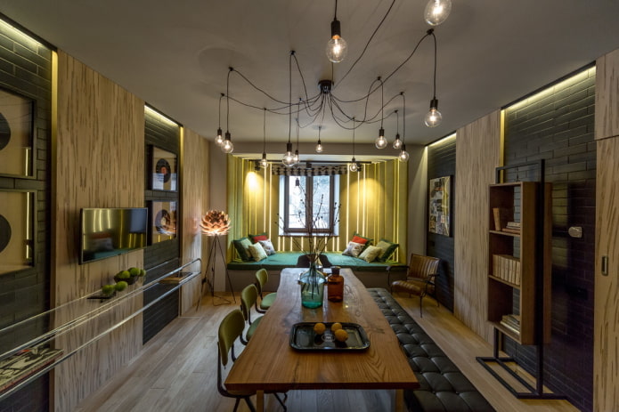 kroonluchter in loftstijl