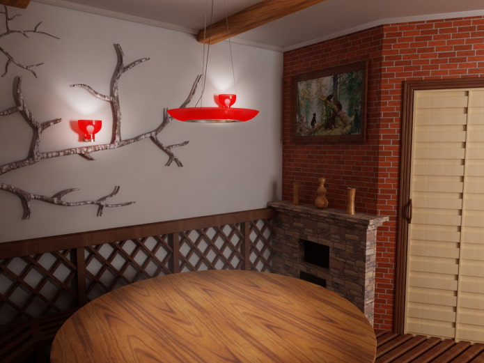 muren in de kleedkamer bekleden met pleisterwerk en baksteenachtig behang