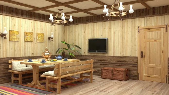 muren in de kleedkamer bekleden met hout