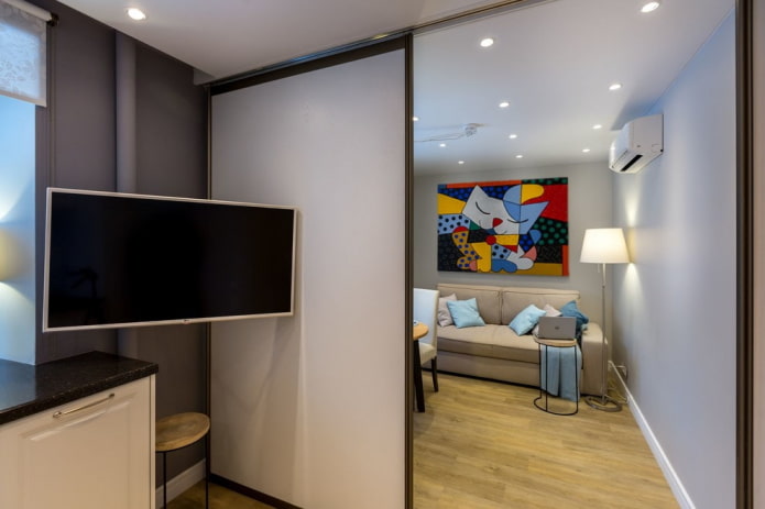 TV, scheidingswand, woonkamer
