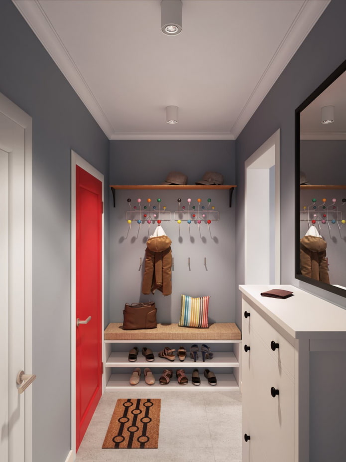 locatie van de gang in het interieur van een smalle gang