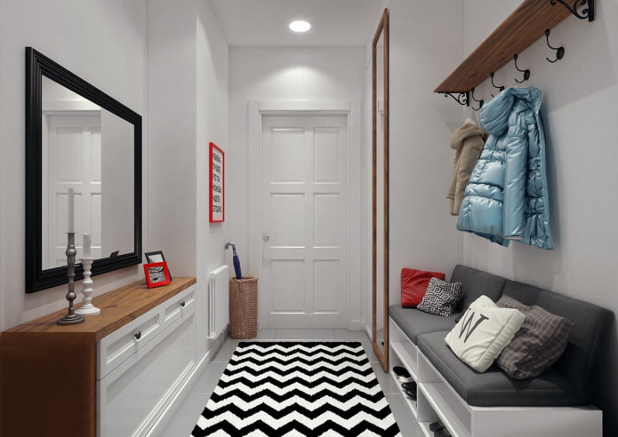 meubels in het interieur van de gang in Scandinavische stijl