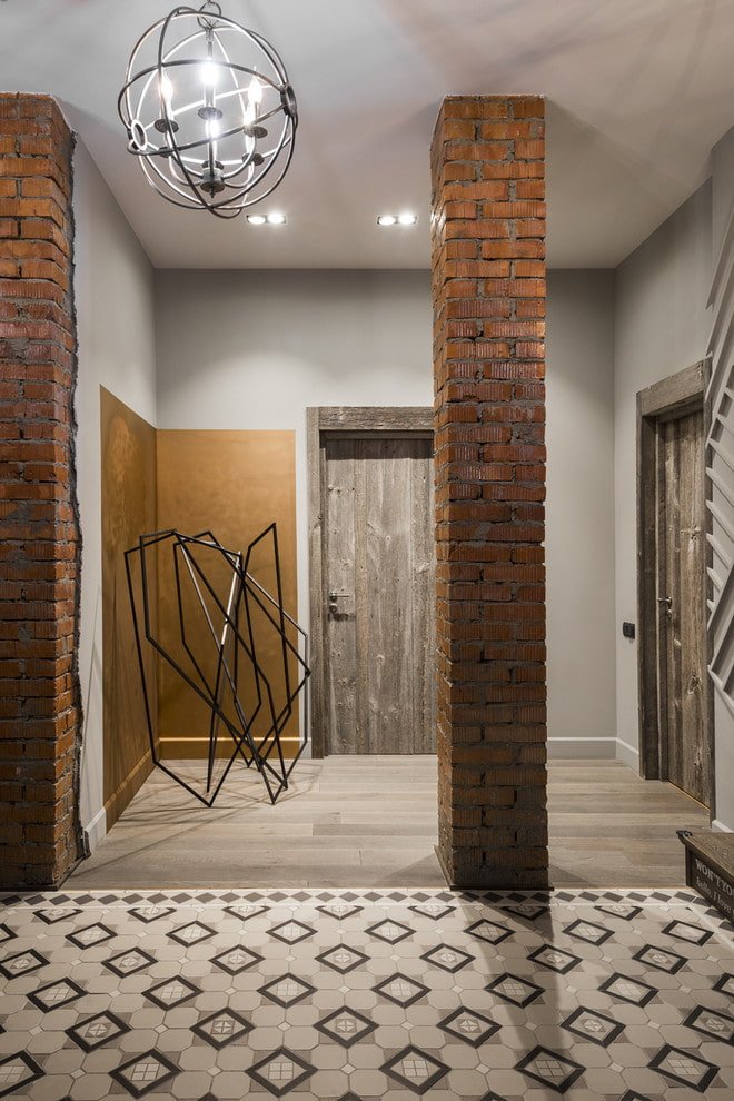 Kleurenschema van het interieur van de gang in industri?le stijl