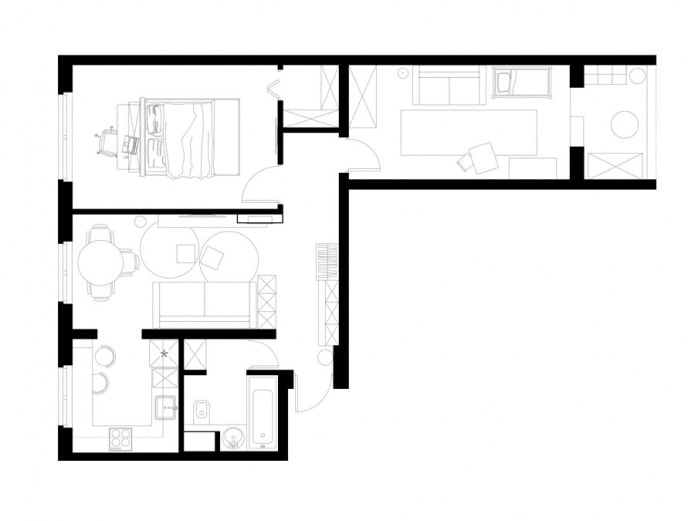 Herontwikkeling van een driekamerappartement van 60 m? in een typisch gebouw uit de II-49-serie