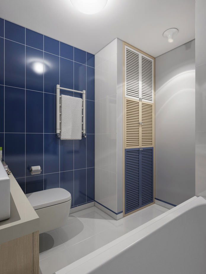 interieur van een badkamer gecombineerd met een toilet