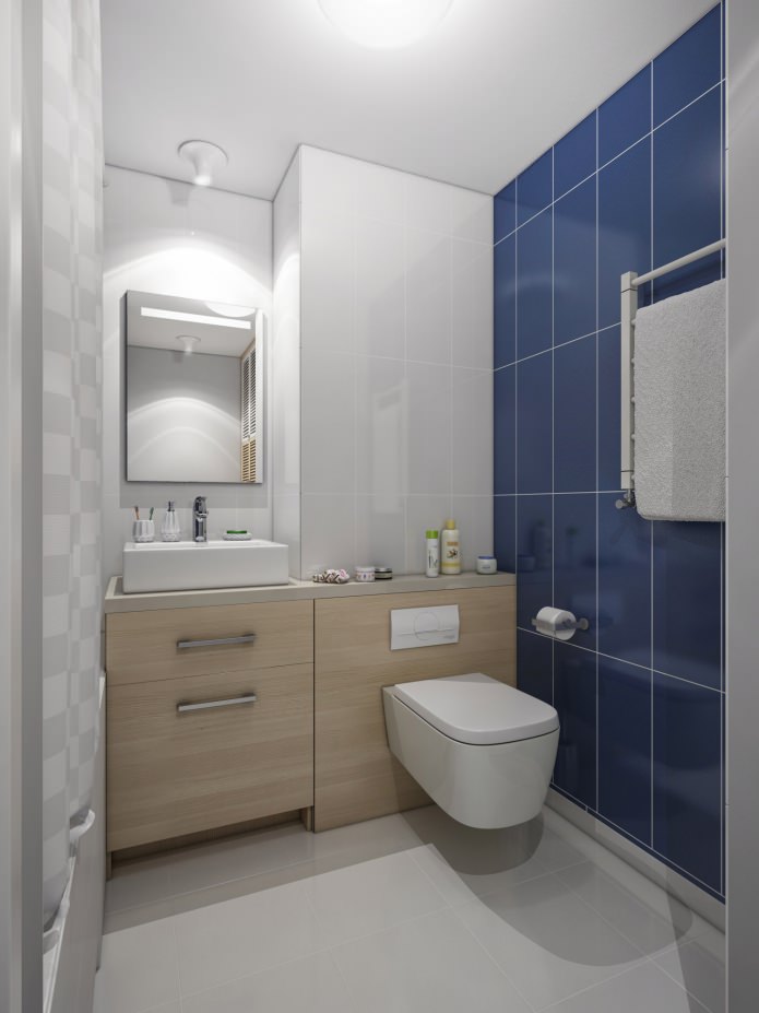 interieur van een badkamer gecombineerd met een toilet