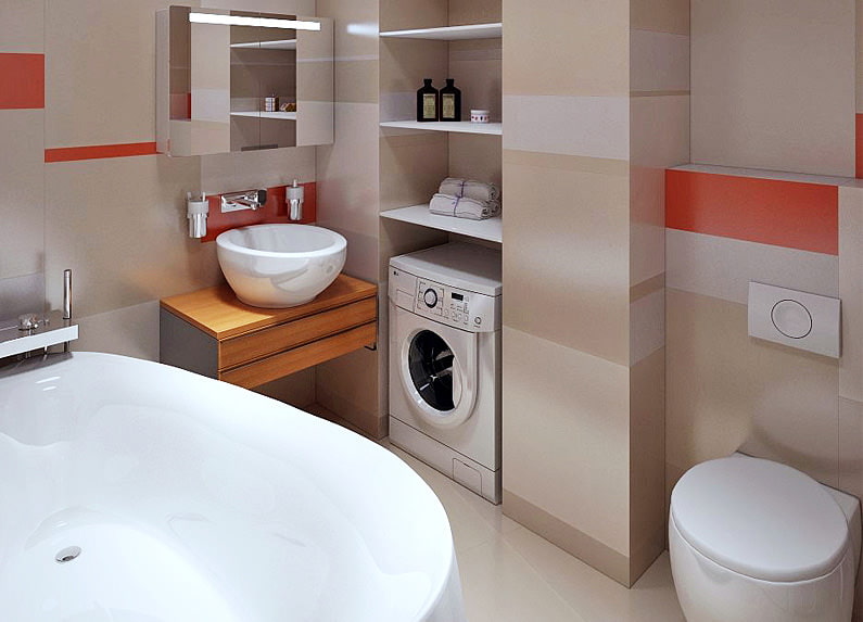 badkamer met wasmachine
