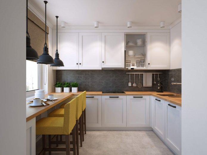 kleine keuken met bar