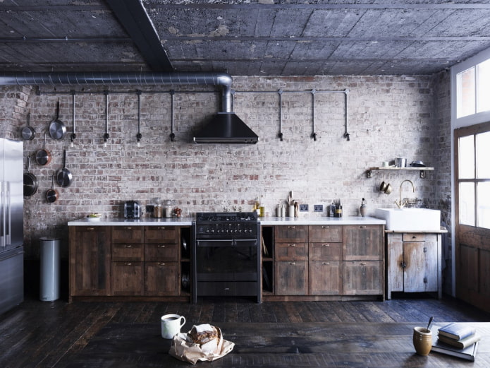 kleine keuken in loftstijl