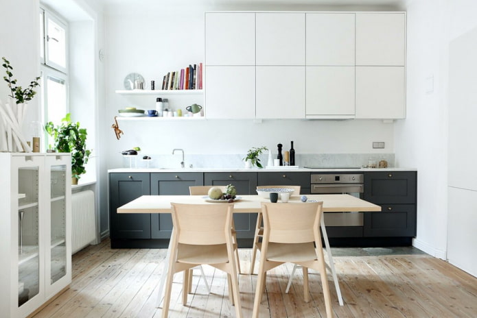 witte muren in de keuken
