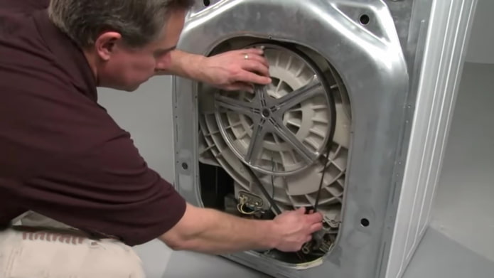 Riemaandrijving van de wasmachine
