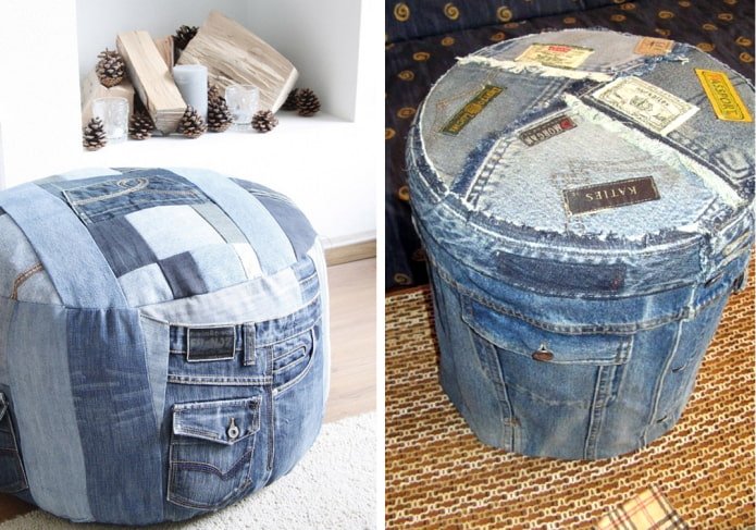 denim poef