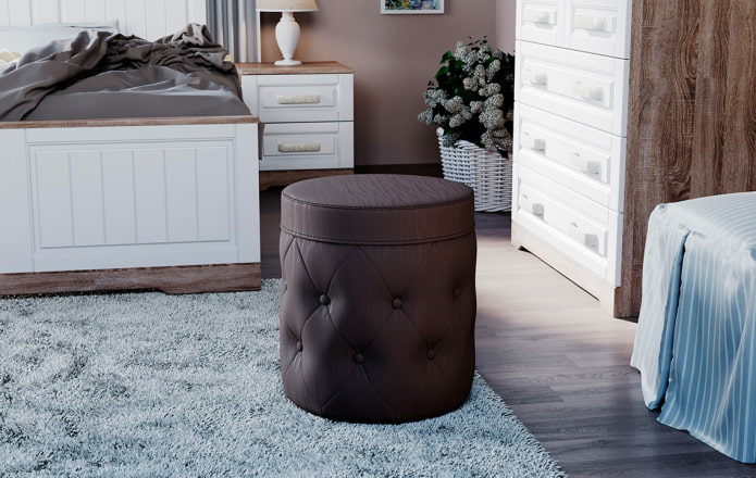 frame poef in het interieur